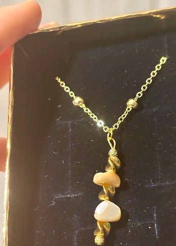 Boncuklu Altın Renkli Midi Kolye - Görsel 4