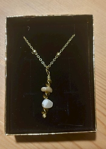 Boncuklu Altın Renkli Midi Kolye - Görsel 2