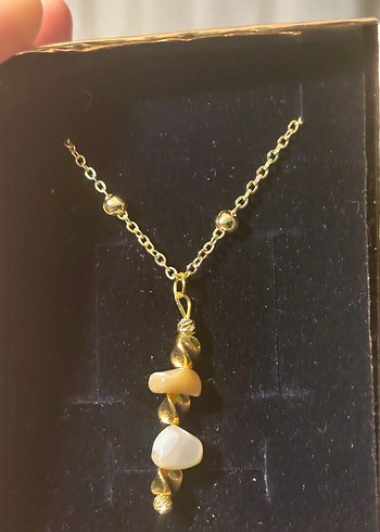 Boncuklu Altın Renkli Midi Kolye - Görsel 3