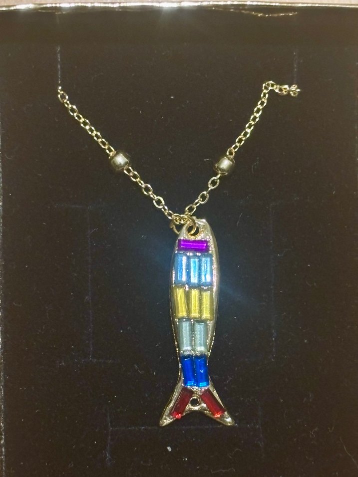 Renkli  Balık Uç detaylı Kadın Kolye - Görsel 2