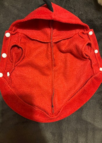 Düğmeli Kırmızı Kapüşonlu Köpek Kıyafeti - Görsel 7