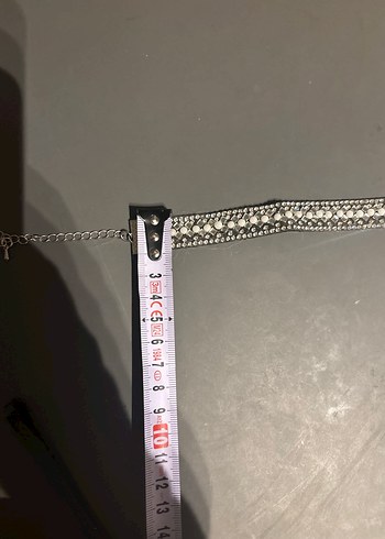 Zincir Detaylı Parlak Taşlı Köpek Tasma - Görsel 7