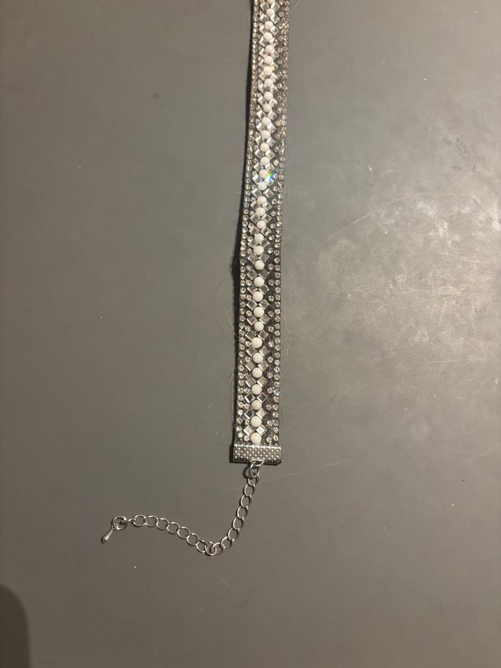 Zincir Detaylı Parlak Taşlı Köpek Tasma - Görsel 2