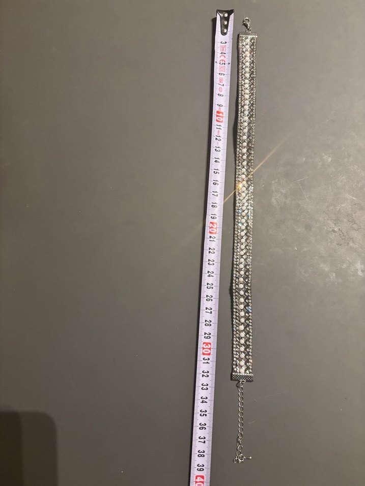 Zincir Detaylı Parlak Taşlı Köpek Tasma - Görsel 5