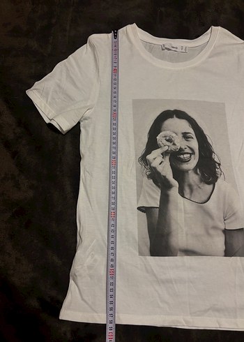 Mango Beyaz Baskılı Kadın Tişört - Görsel 3