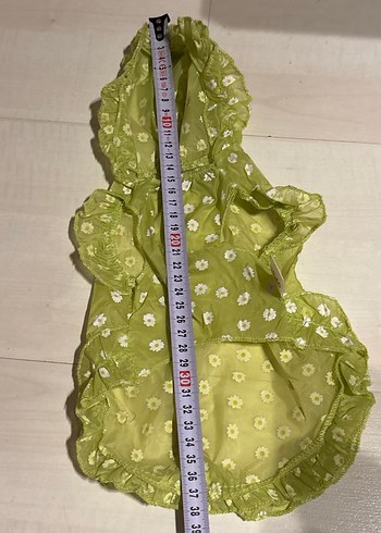 Çiçekli Fırfırlı Yeşil Köpek Kıyafeti - Görsel 5