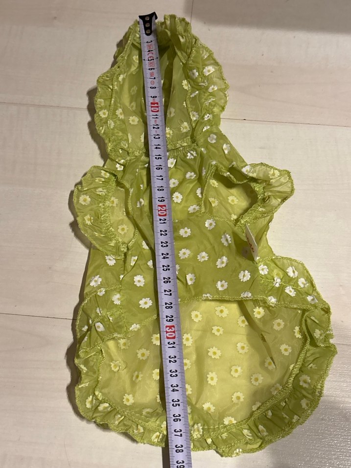 Çiçekli Fırfırlı Yeşil Köpek Kıyafeti - Görsel 5