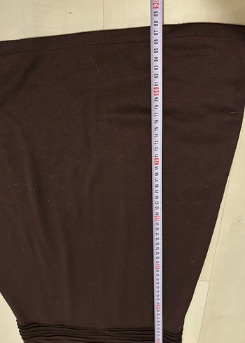 Kahverengi Midi Kumaş Elbisesi - Görsel 5