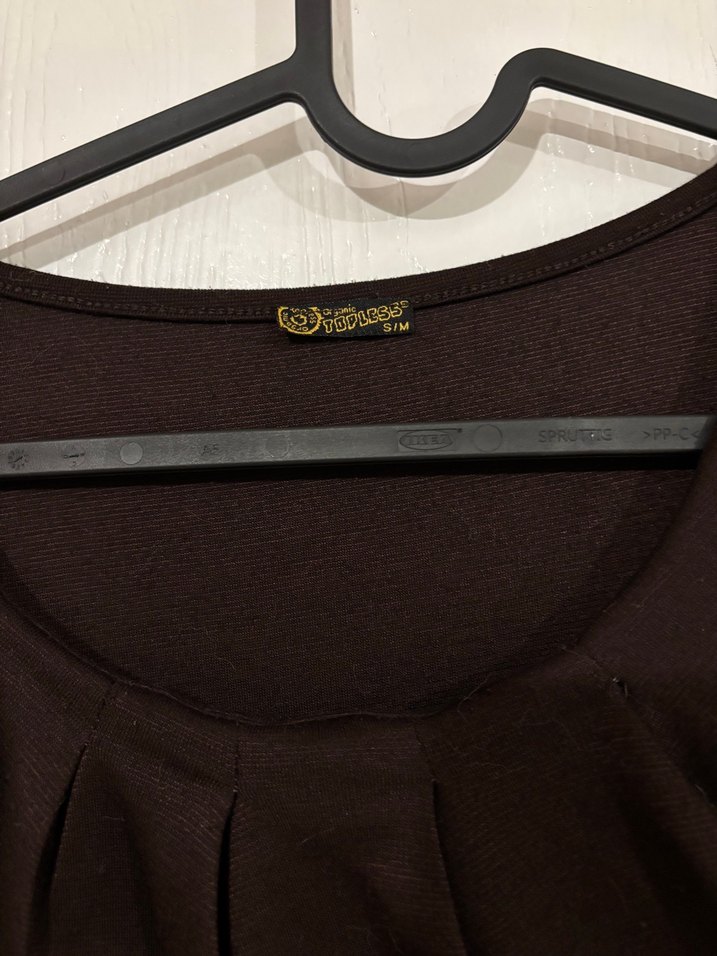 Kahverengi Midi Kumaş Elbisesi - Görsel 2