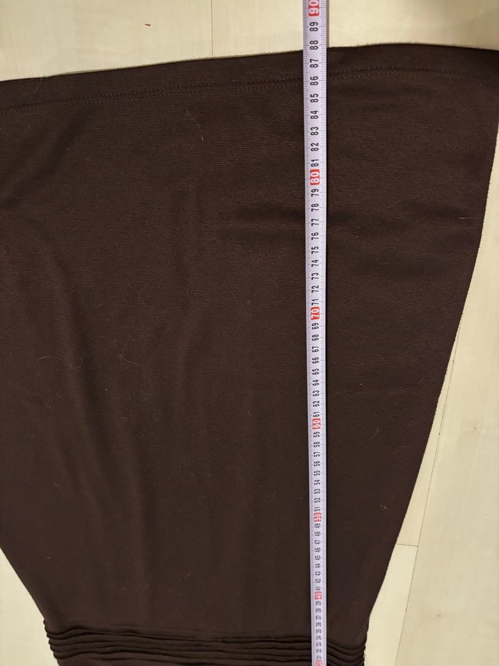 Kahverengi Midi Kumaş Elbisesi - Görsel 5