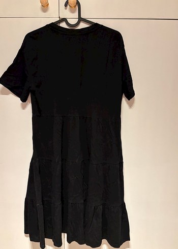 s Beden siyah Renk Bershka Midi Elbise, Kısa Kollu
