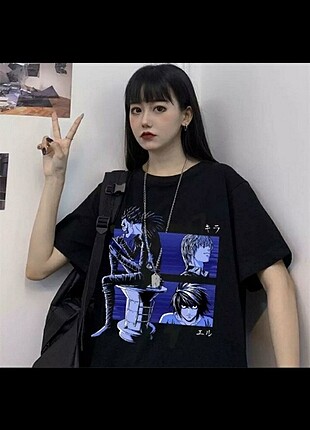 Killstar Köstebek Death Note Anime Baskılı Tshirt