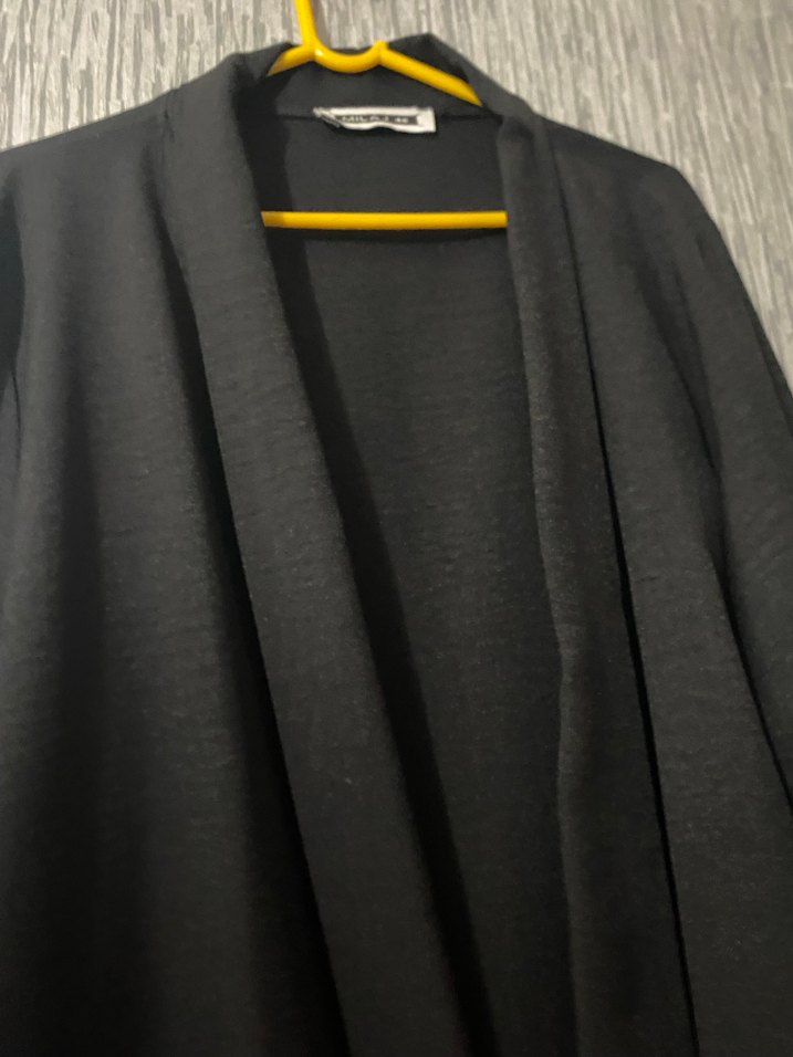 Siyah Uzun Kadın ceket - Görsel 3