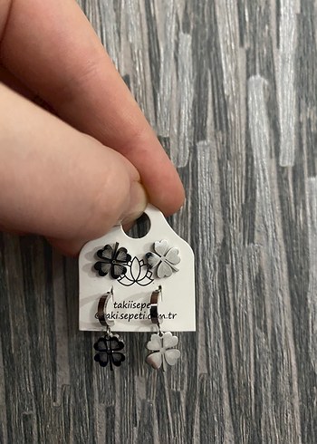 Bohem Mini Boncuklu Siyah Gri Küpe Seti - Görsel 2