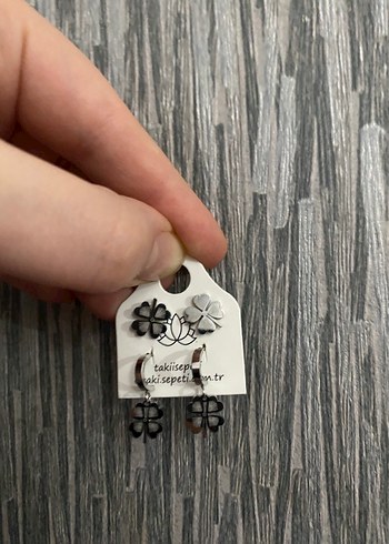 Bohem Mini Boncuklu Siyah Gri Küpe Seti - Görsel 5