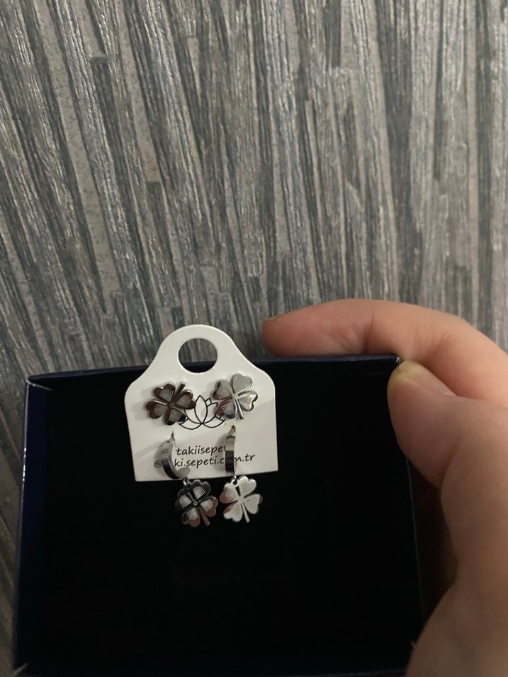 Bohem Mini Boncuklu Siyah Gri Küpe Seti - Görsel 3