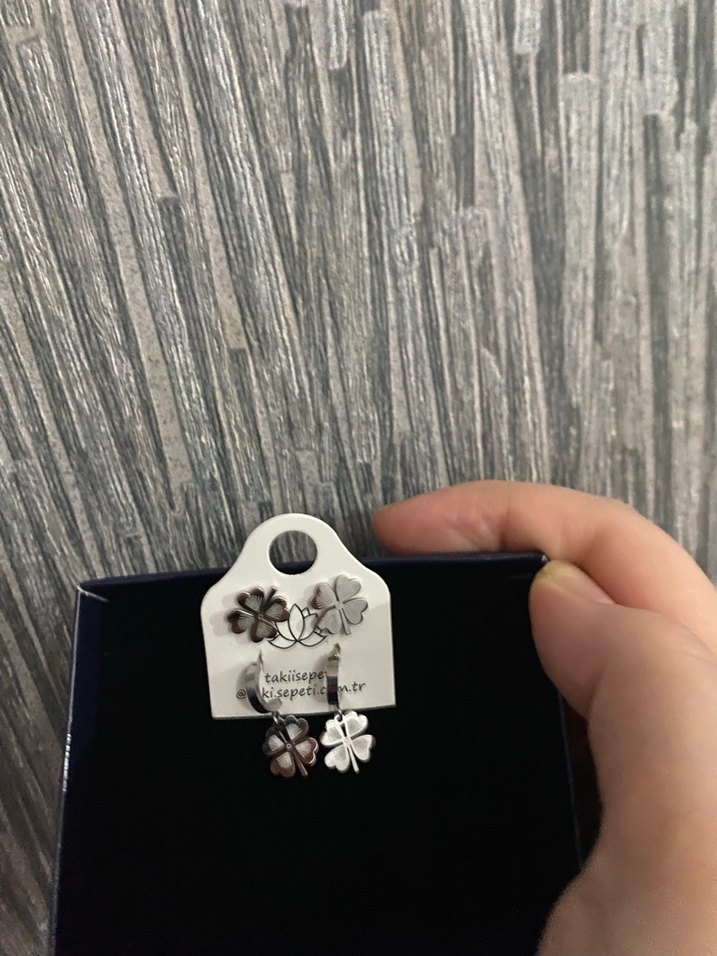 Bohem Mini Boncuklu Siyah Gri Küpe Seti - Görsel 4