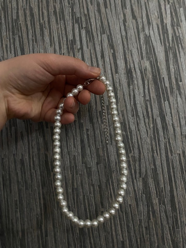 Beyaz Boncuklu Midi Kolye - Görsel 2