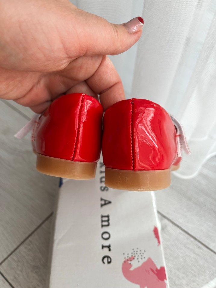 Kız Çocuk Kırmızı Fiyonk Detaylı Babet - Görsel 3