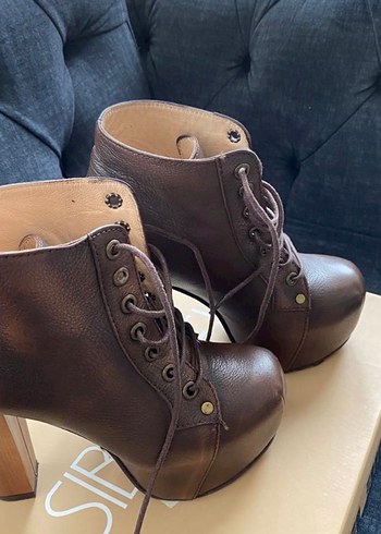 Kadın Kahverengi Deri Platform Topuklu Bot - Görsel 2