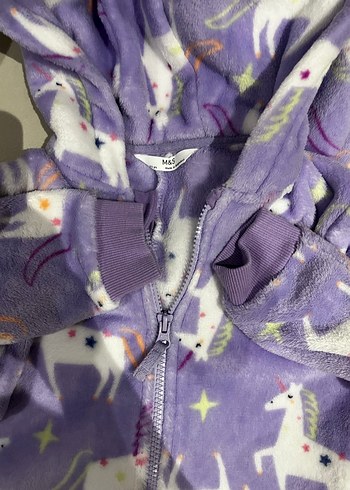 Marks & Spencer Kız Çocuk Mor Unicorn Desenli Fermuarlı Tulum - Görsel 3