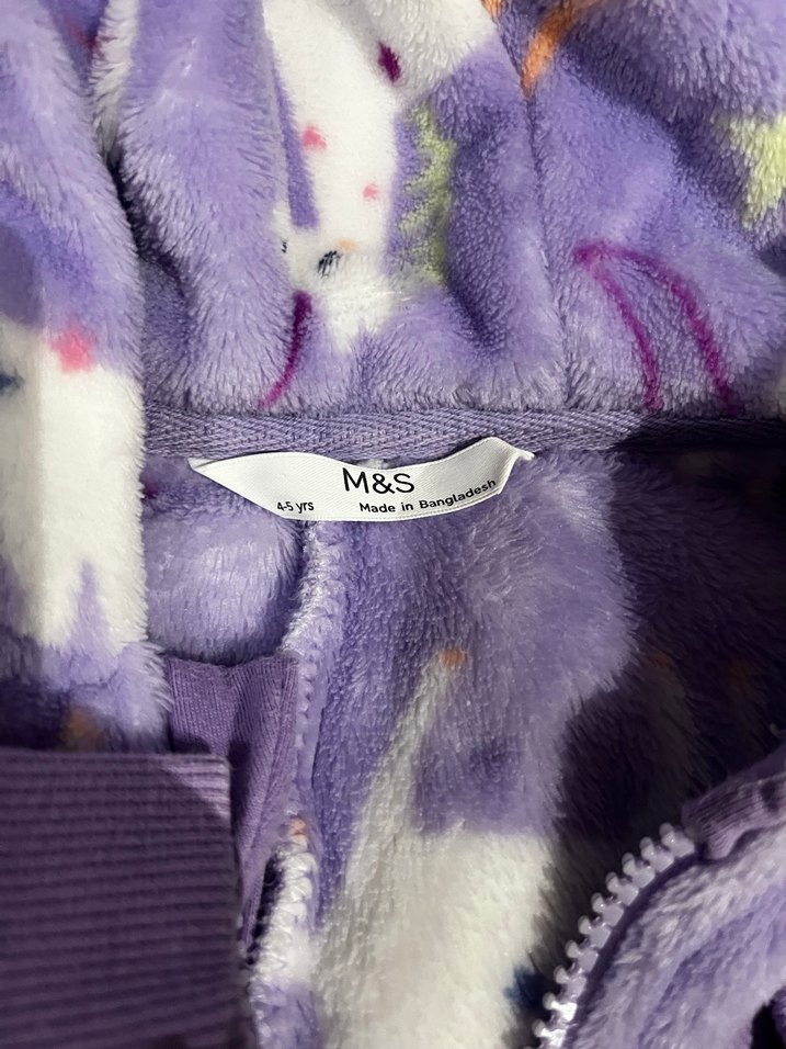 Marks & Spencer Kız Çocuk Mor Unicorn Desenli Fermuarlı Tulum - Görsel 4