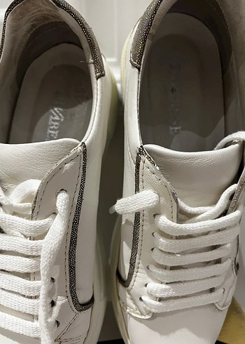 Beyaz Platform Tabanlı Kadın Sneaker - Görsel 5