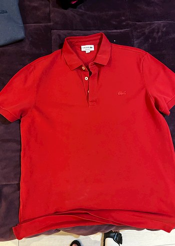 Erkek Kırmızı Lacoste Polo Tişört - Görsel 3