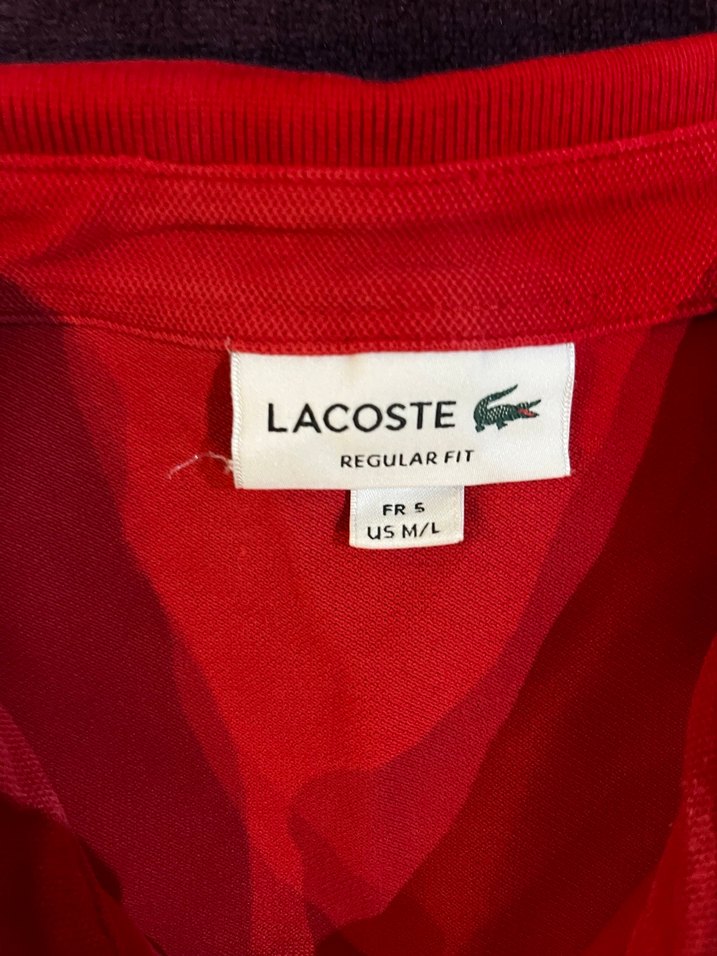 Erkek Kırmızı Lacoste Polo Tişört - Görsel 4