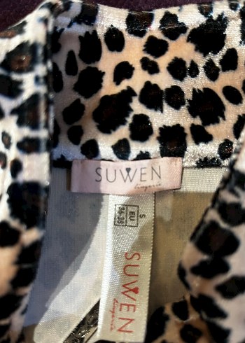 Suwen Leopar Desenli Kadife Eşofman Takım - Görsel 4