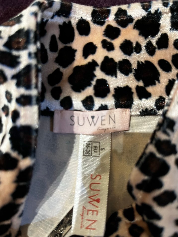 Suwen Leopar Desenli Kadife Eşofman Takım - Görsel 4