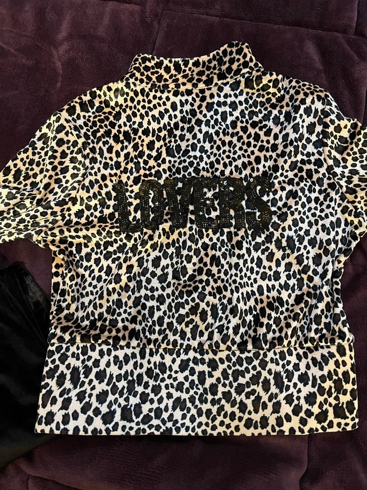 Suwen Leopar Desenli Kadife Eşofman Takım - Görsel 5