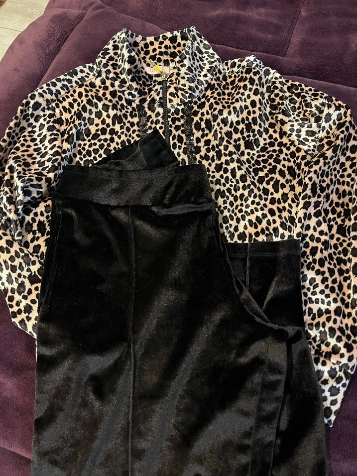 Suwen Leopar Desenli Kadife Eşofman Takım - Görsel 3