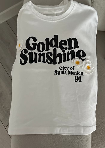 Zara Kız  Çocuk Beyaz Tişört - Görsel 3