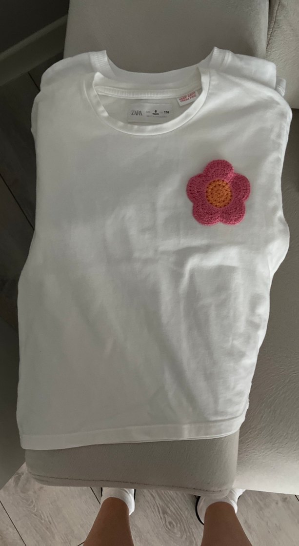 Zara Kız  Çocuk Beyaz Tişört - Görsel 2
