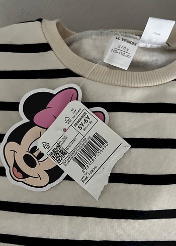 LCW Kız Çocuk Çizgili Minnie Mouse Sweatshirt - Görsel 2