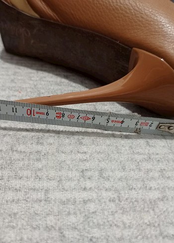 Taba Deri Platform Topuklu Kadın Stiletto - Görsel 5