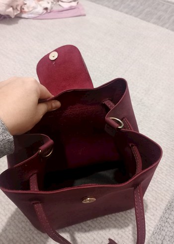 Bordo Süet Kadın Çanta - Görsel 3
