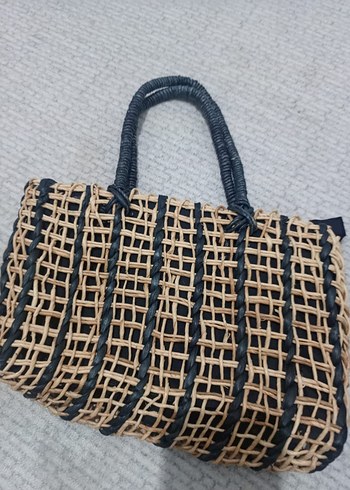 Bohem Tarzı Kadın Kahverengi Hasır Çanta - Görsel 3