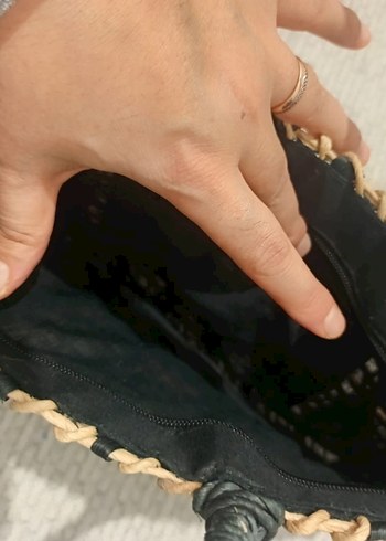 Bohem Tarzı Kadın Kahverengi Hasır Çanta - Görsel 5