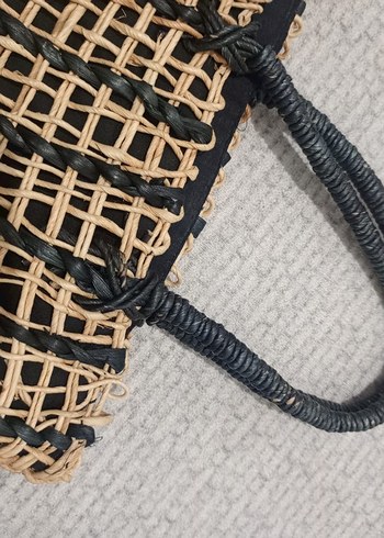 Bohem Tarzı Kadın Kahverengi Hasır Çanta - Görsel 4