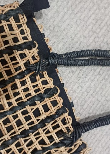 Bohem Tarzı Kadın Kahverengi Hasır Çanta - Görsel 2