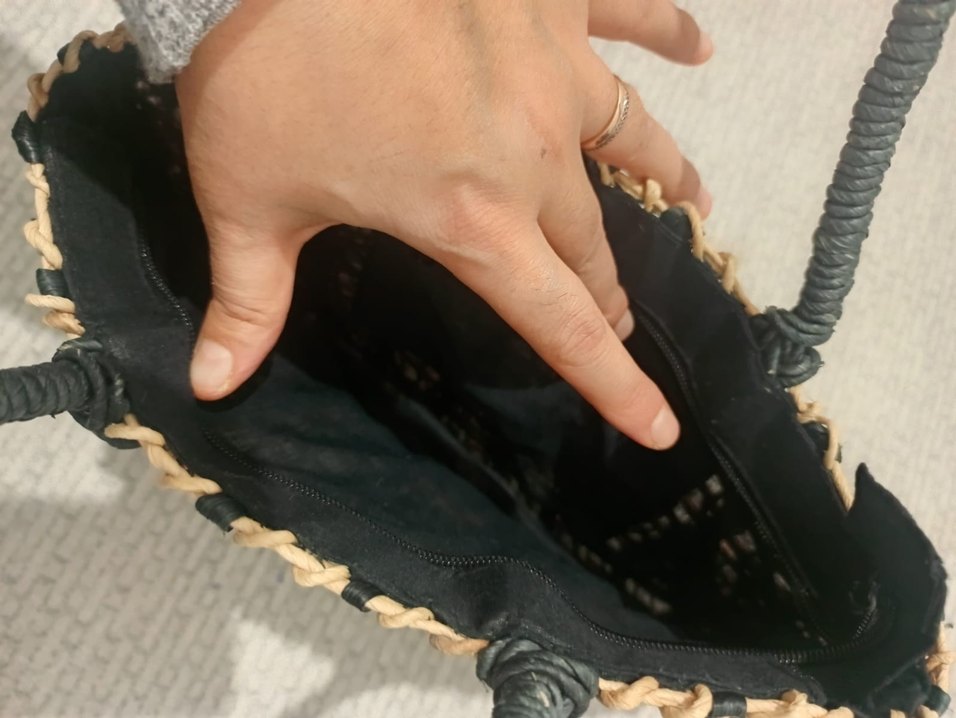 Bohem Tarzı Kadın Kahverengi Hasır Çanta - Görsel 5