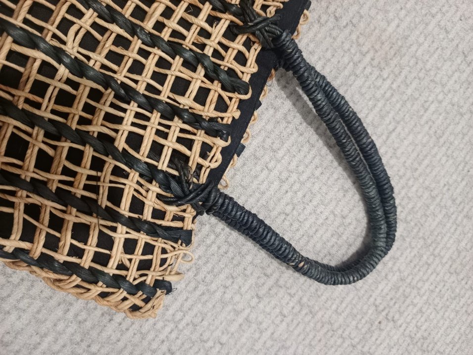 Bohem Tarzı Kadın Kahverengi Hasır Çanta - Görsel 4