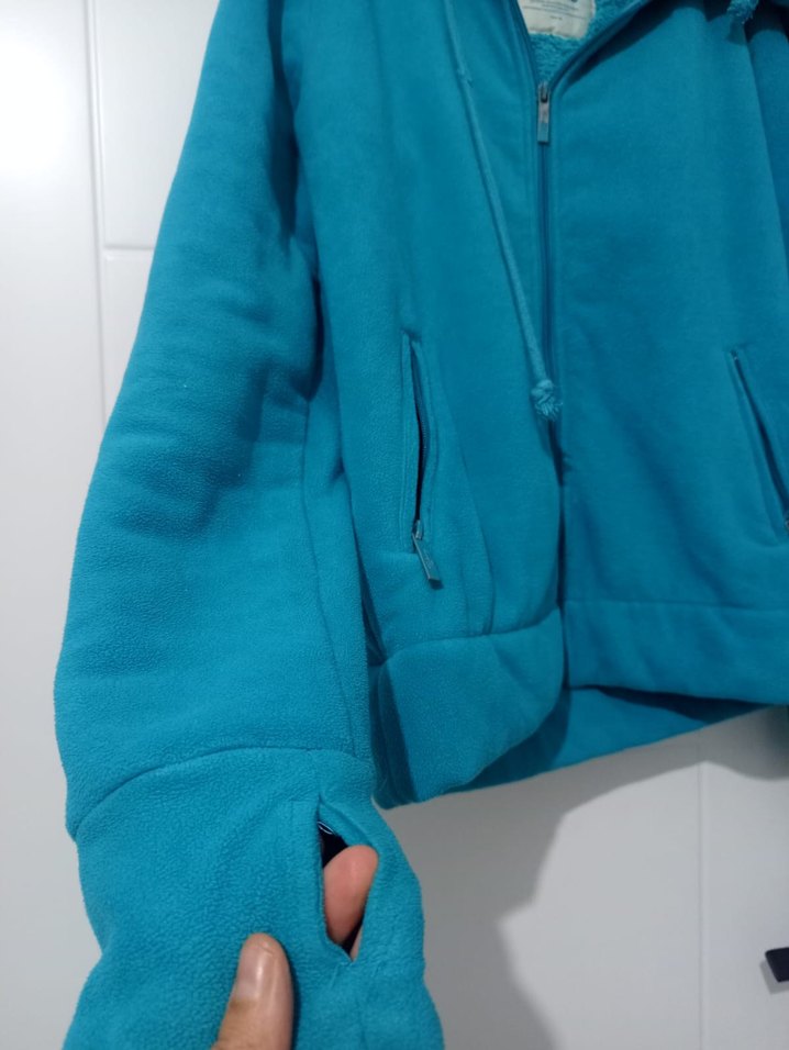 Mavi Fermuarlı Kadın Sweatshirt - Görsel 3