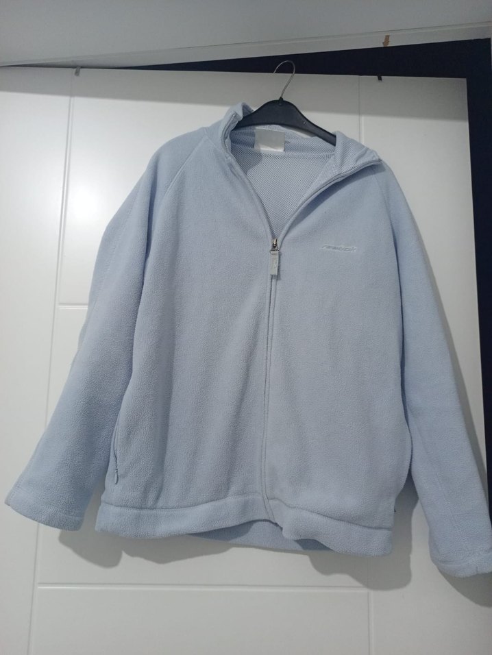 Reebok kadin Gri Mavi Fermuarlı Polar Sweatshirt - Görsel 3