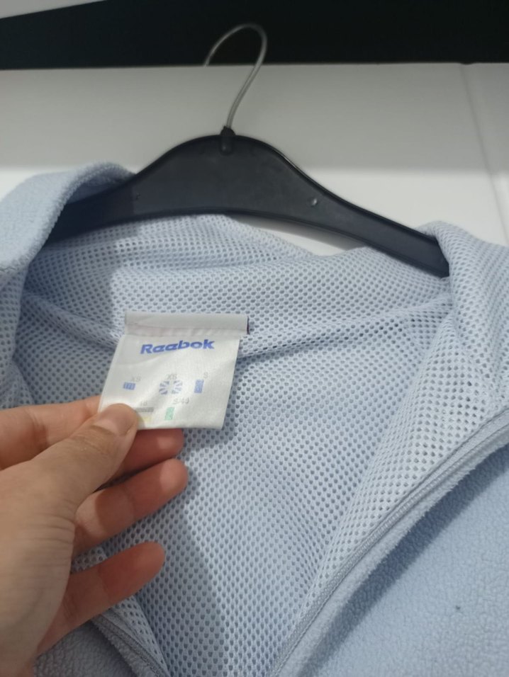 Reebok kadin Gri Mavi Fermuarlı Polar Sweatshirt - Görsel 2