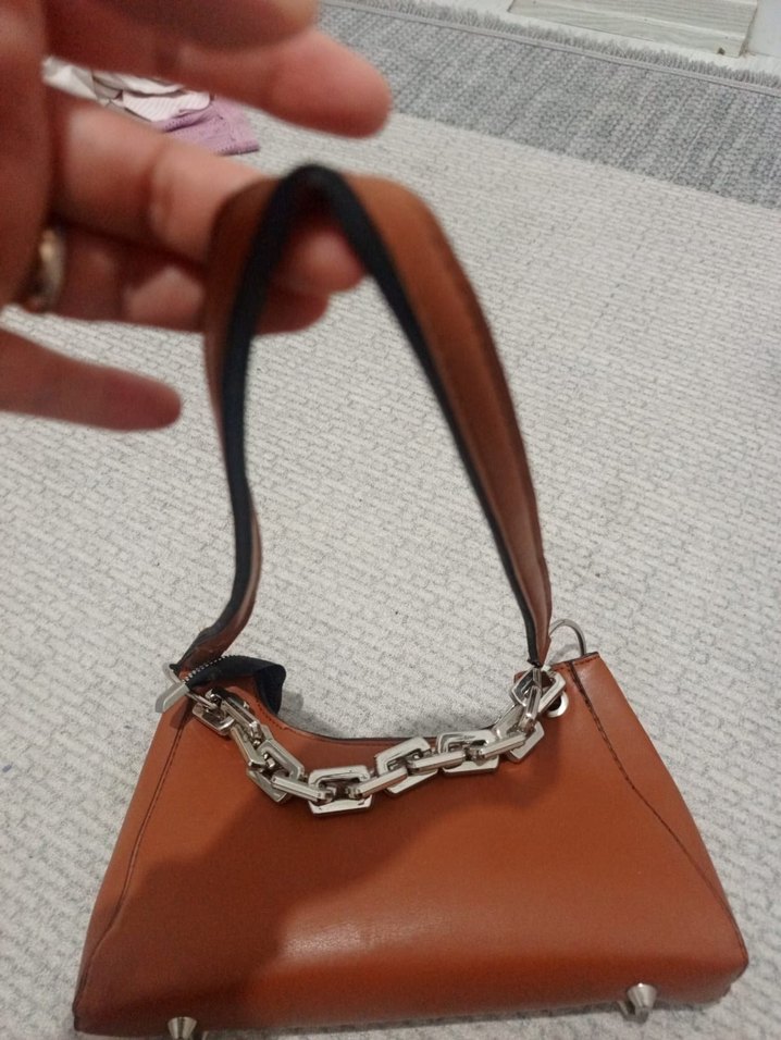 Zincir Detaylı taba Deri Kadın Çanta - Görsel 3