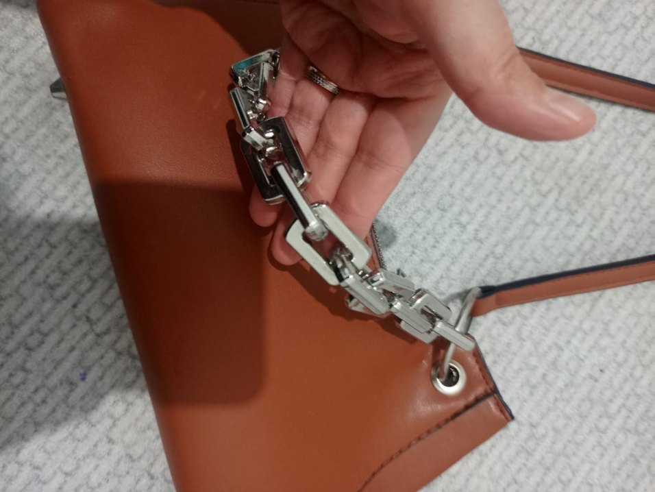 Zincir Detaylı taba Deri Kadın Çanta - Görsel 2