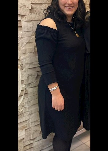 Siyah Uzun Kollu Drapeli Gotik Elbise - Görsel 4